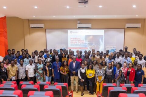 Medical Innovation Expo 2025 participants at Academic City University