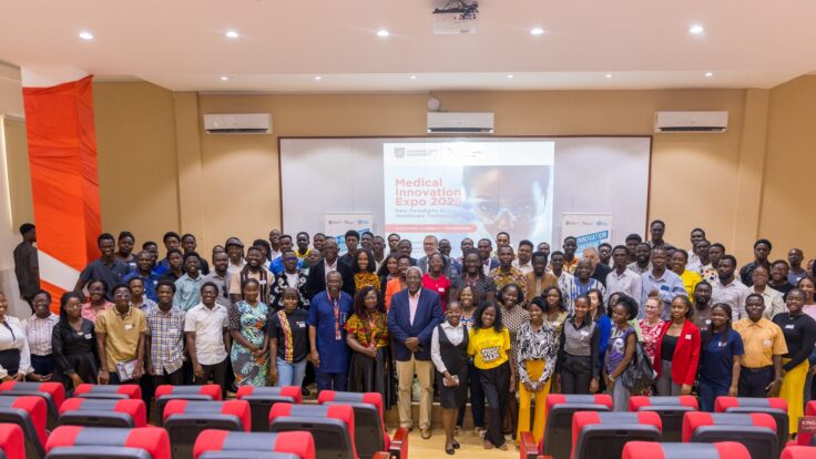 Medical Innovation Expo 2025 participants at Academic City University