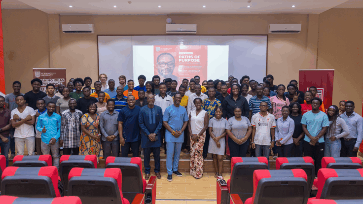 Selorm Adadevoh speaks at Academic City’s Pats of Purpose series